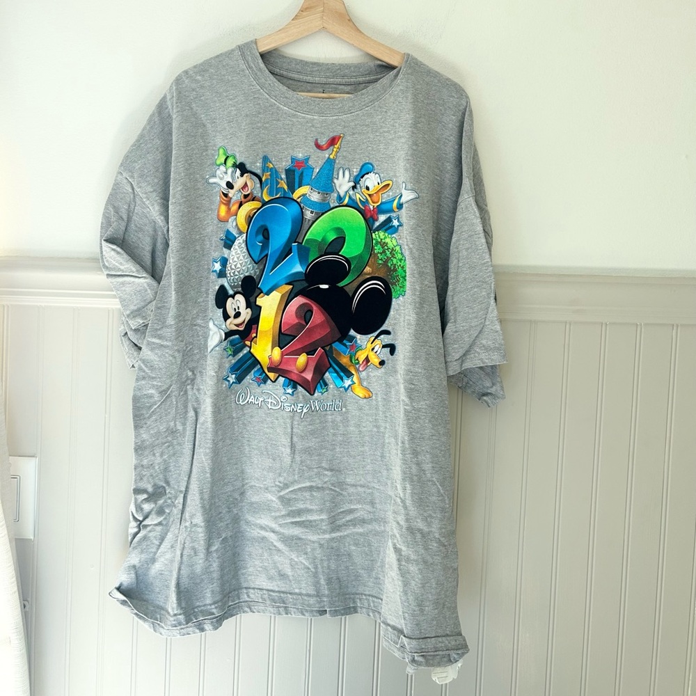Walt Disney World 2012 Mickey Friends T-Shirt 3XL Gray Graphic Tee